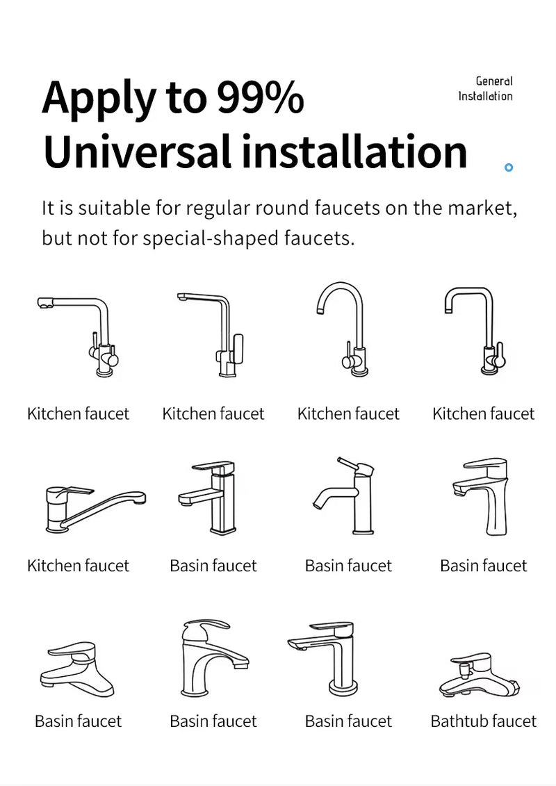Stainless Steel Faucet Extender 1080 °Swivel - Universal w/ 2 Spray Modes