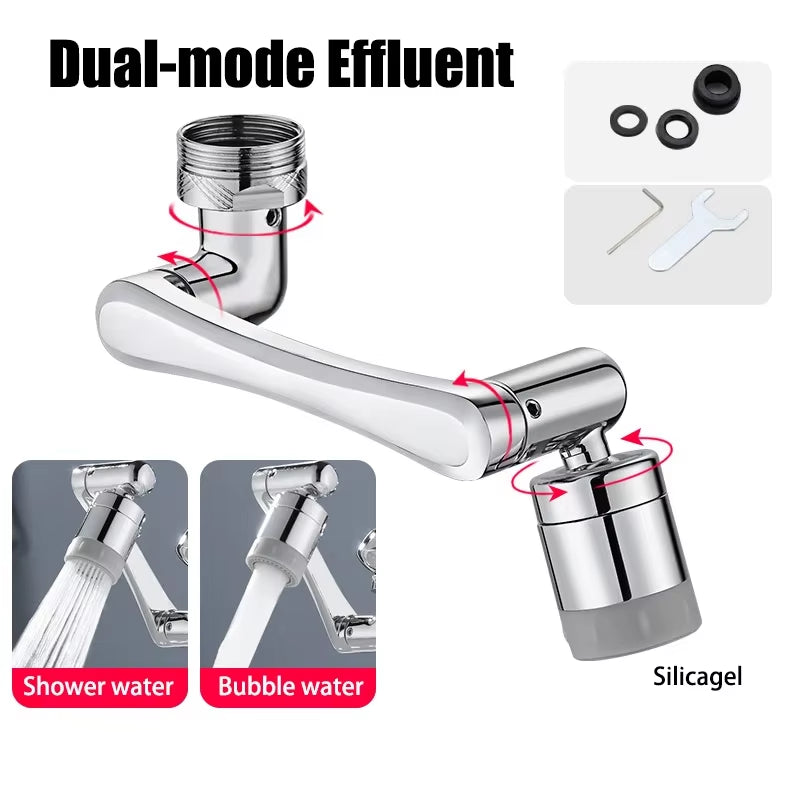 Stainless Steel Faucet Extender 1080 °Swivel - Universal w/ 2 Spray Modes