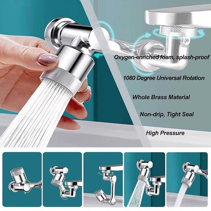 Stainless Steel Faucet Extender 1080 °Swivel - Universal w/ 2 Spray Modes